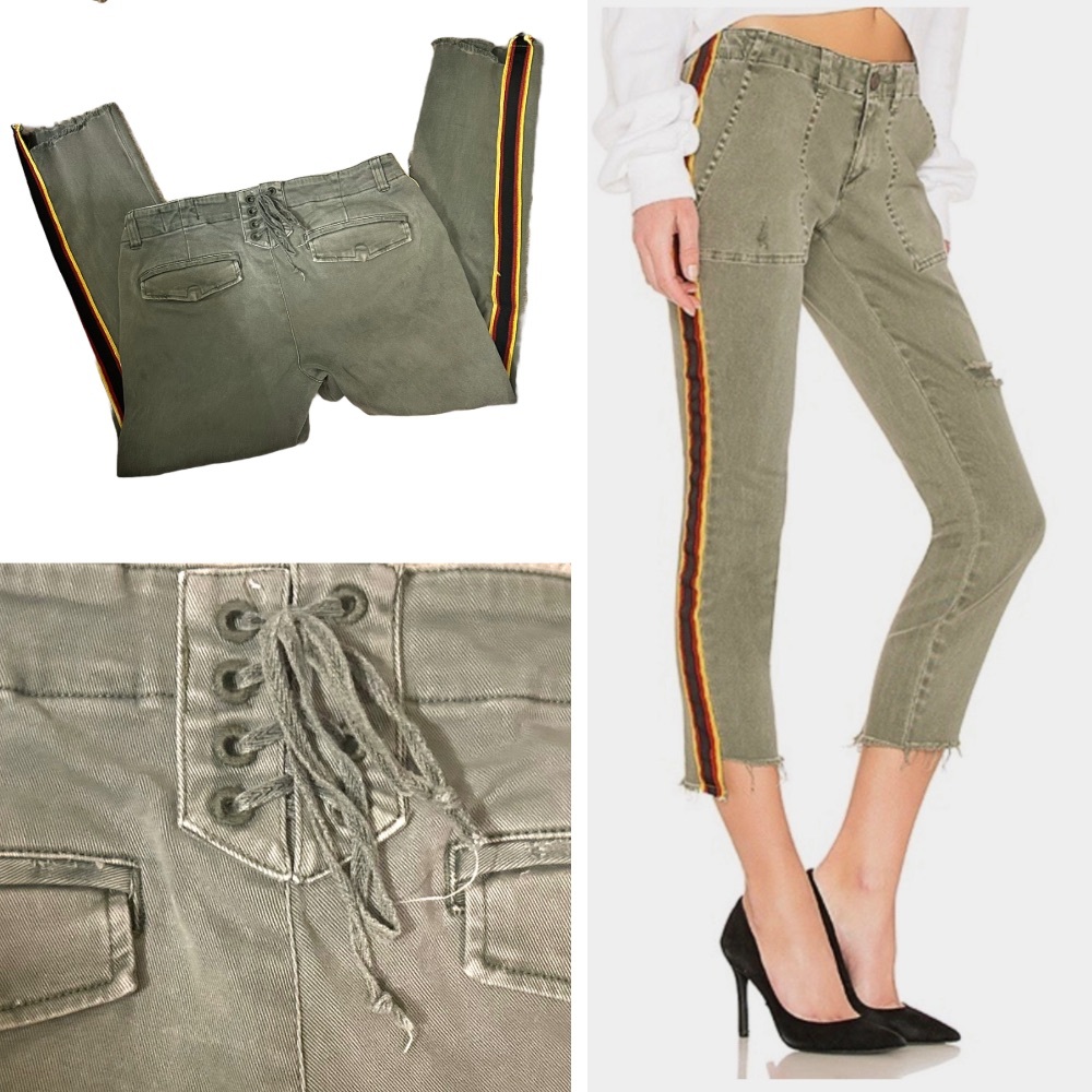 Pam & Gela l Uniform Stripe Step Hem Cropped Size 27